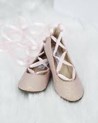 Pink Fine Glitter Ballerina Flats With Satin Ribbon Lace Up Flower Girl Shoes Girls Dress Shoes Fairy Shoes