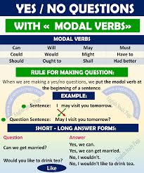 Mar 11, 2009 · form modal verbs do not have all the tenses modal verbs use other verbs to complete the tenses can is completed with be able to must is completed with have to they can play the piano they will be able to play the piano in the future you must come early you had to come early yesterday 7. Yes No Questions With Modal Verbs English Study Page