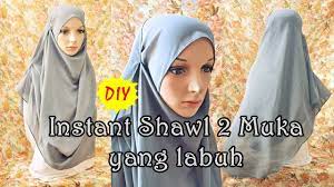 Tudung span awning lapik dagu. Diy Menjahit Instant Shawl 2 Muka Yang Labuh Diy Clothes Tutorial Instant Hijab Hijab Designs