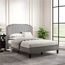 Twin (196) twin xl (23) full/double (367) queen (765) king (488) california king (194) style. Full Size Solid Wooden Upholstered Bed Frame Gray