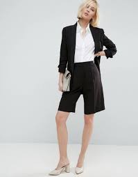 Asos Mix Match Tailored Shorts Black Summer Suit Women Suits For Women Summer Suits