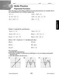 Exponential functions have many scientific applications, such as population growth and radioactive decay. Polynomial Functions Lesson Plans Worksheets Lesson Planet