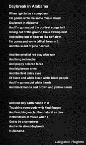 Daybreak In Alabama Poem By Langston Hughes Poem Hunter Langston Hughes Poetry Poems Poetry