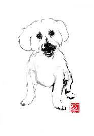 This tutorial will show you six different and interesting ways to draw a cartoon dog. White Small Dog Drawing By Pechane Sumie Saatchi Art