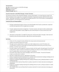 Many executive assistants begin their career path as an administrative assistant, eventually being promoted into an executive assistant role. Free 8 Sample Ceo Job Description Templates In Pdf Ms Word