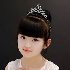 Tiara dan Mahkota Putri Kristal Headband Anak Perempuan Cinta Aksesori  Pernikahan Pesta Prom Perhiasan Rambut