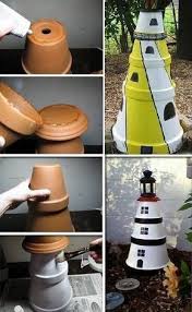 15 Flower Pot Lighthouse Projects Diy Clay Pot Lighthouse Clay Pot Lighthouse Clay Pot Crafts Clay Pot Projects