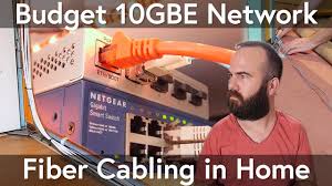 Data cabling , fiber optic , network equipments 10gbe Home Network Installing Fiber Cable Budget Solution Mikrotik Switch Youtube