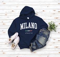 Milano Hoodie Sweater, Cool Comfort Milan Sweatshirt, the City of Italia  Milan Pullover - Etsy