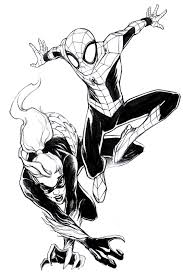 Black And Green Spiderman Spider Man And Black Cat Glenn Urieta Spiderman Black Cat Black Cat Marvel Black Cat Drawing