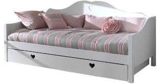 Vipack Lit Banquette Gigogne Bois Laque Blanc Coeur 90x200 Cm Lestendances Fr Banquette Gigogne Banquette Modele De Lit