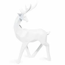 Statue Cerf En Polyresine Blanche H 43 Cm Malmo Estatuas Ciervo Malmo