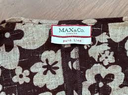 Max&co brown and white flower print linen cardigan, 女裝, 外套及戶外衣服- Carousell
