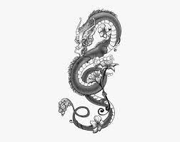 Maybe you would like to learn more about one of these? Tattoo Japanese Dragon Drawing Chinese Dragon Dragon With Flower Tattoo Hd Png Download Kindpng