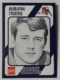 1989 COLLEGIATE COLLECTION AUBURN TIGERS JOHNNY SIMMON #326 CARD $0.99  VALUE BOX