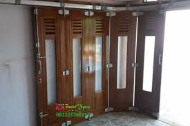 Pintu garasi minimalis + kaca. Pintu Garasi Jati Minimalis Model Sliding Rel Wina Kusen Pintu