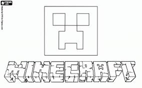 Minecraft Logo With The Face Of A Creeper Coloring Page Minecraft Coloring Pages Boy Room Art Coloring Pages
