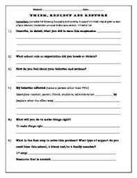 In School Suspension Student Restorative Reflection Handouts Begin End In School Suspension Restorative Practices School School Reflection