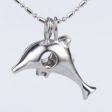 Dolphin Pearl Cage Pendant With Chain Pearl Cage Pendant Cage Pendant Pearls
