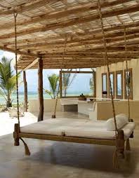 Hammocks are made of cotton rope, polyester rope, woven fabric, or canvas. Porch Swing Bed Outdoor Hanging Bed Outdoor Spaces Outdoor Living