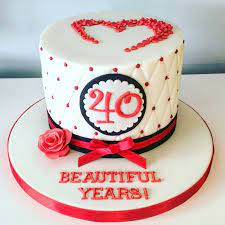 Ruby Wedding Anniversary Cake Red Velvet With Vanilla Buttercream 40th Wedding Anniversary Cake Wedding Anniversary Cakes Wedding Cake Red