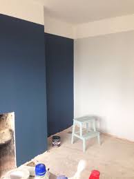 Farrow And Ball Blackened And Stiffkey Blue Starting To Look Good Living Room Diy New Living Room Interior Design Living Room
