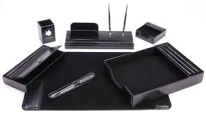 Popular desktop accessories include the note board, wooden desk organizer, wood laptop stand, our unique perpetual calendar and wood memory box which. Majestic Goods Leather Desk Set 7 Piece Black 105 Dsg7k Buy Online In Tanzania At Tanzania Desertcart Com Productid 48890057