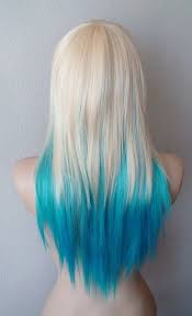 If you have dark hair, you will need to bleach your hair more than two times to get this shade and follow with a blue/purple based toner or treatment. Blonde Teal Turquoise Ombre Wig Medium Layered By Kekeshop Hair Styles Blue Hair Hair Color