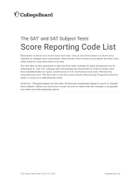 Charlie wade created a new highlight. The Sat And Sat Subject Tests Score Reporting Code List Sat Library Co Ke