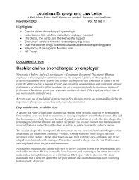 Defending from harrasment allegations letter. Https Www Joneswalker Com En Insights Cashier Claims Shortchanged By Employer Html