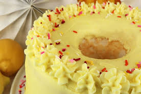 Angel Food Cake With Lemon Buttercream Frosting Two Sisters