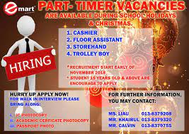 We do provide part time job opportunity. Emart Malaysia Looking For Part Time Job During Up Facebook
