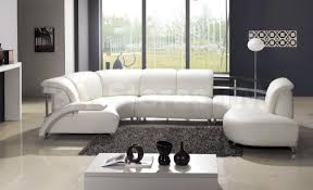 Ultra Modern U Shaped White Leather Sectional Modern Furniture Living Room Sectional Sofas Living Room White Leather Sofas