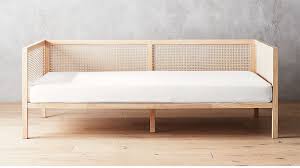 Boho Natural Daybed With Pearl White Mattress Cover Reviews Cb2 Furniture Sofa Styling Cane Furniture