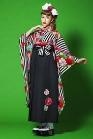 レトロ柄袴 黒 白色 日本のファッションスタイル 卒業式 袴 袴