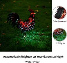 Light up rooster christmas lawn ornament. Buy Kircust Solar Metal Rooster Animal Lights Garden Sculptures Art Decor Outdoor Led Light Patio Lawn Back Yard Color Chicken Statue Decoration 13 98 Wx5 9 Dx16 74 H Online In Kenya B07rjjmn3k