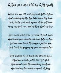 My Favourite Irish Poems When You Are Old By Wb Yeats Poesia