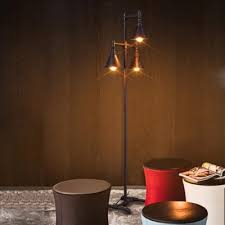 This striking torque accent floor lamp with a finish of silver, fabric string and dark brown, will floor you and your guests with its intricate design. Three Lights Industrial Retro Pipe Accent Floor Lamp With Cone Shades Takeluckhome Com