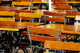 Metal dining chairs with wooden seats and bleachers bar. Garden Furniture Dining Tables Chairs Wood Seating Arrangement Gastronomy Garden Chairs Sit Beer Garden Street Cafe Pxfuel