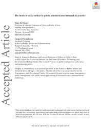 Pdf The Limits Of Social Media For Public Administration Research And Practice