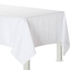 White Fabric Tablecloth 60In X 84In | Party City