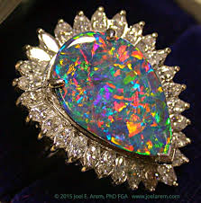Opal engagement ring set rose gold sapphire wedding band diamond vintage anniversary gift for women unique jewelry art deco milgrain flower ≫ this is a unique label black opal engagement ring,opal has always been associated with love and passion, as well as desire and eroticism. An Incredible Union Of Colors Choosing Opal Engagement Ring Stones Igs
