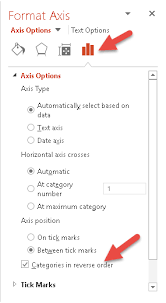 You won't find controls for overwriting text labels in the format task pane. Changing The Order Of Items In A Chart