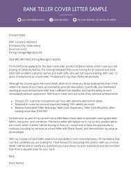 Bank Teller Cover Letter Example Resume Genius