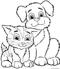 Our focus is on creating cute dog coloring pages in our kawaii art style. Cute Cat And Dog Sd7c2 Coloring Pages Printable