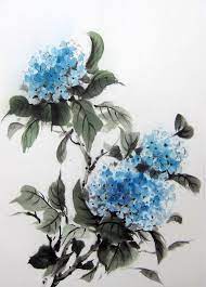 Hydrangea Etsy Chinese Painting Flower Art Japanese Painting