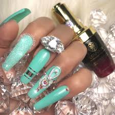 See more ideas about acrylic nails, green nails, nail colors. Mint Green And Black Acrylic Nails Nail And Manicure Trends
