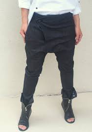 Black Drop Crotch Pants Drop Crotch Denim Pants Women Drop Crotch Pants Black Drop Crotch Denim Pants