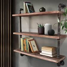 This is a great idea if you have some reclaimed wood or driftwood. Price Beat Available Artiss Display Wall Shelves Industrial Diy Pipe Lifestylz