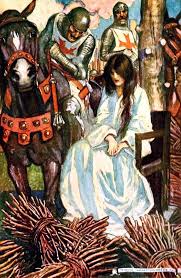 Illustration From Ivanhoe Rebecca Is To Be Burned As A Witch Unless Her Champion Appears To Do Battle Ivanhoe Fairytale Illustration Illustration